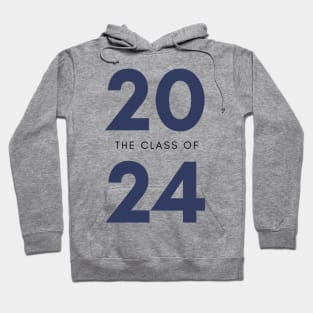 Class Of 2024. Simple Typography 2024 Design for Class Of/ Senior/ Graduation. Navy Hoodie